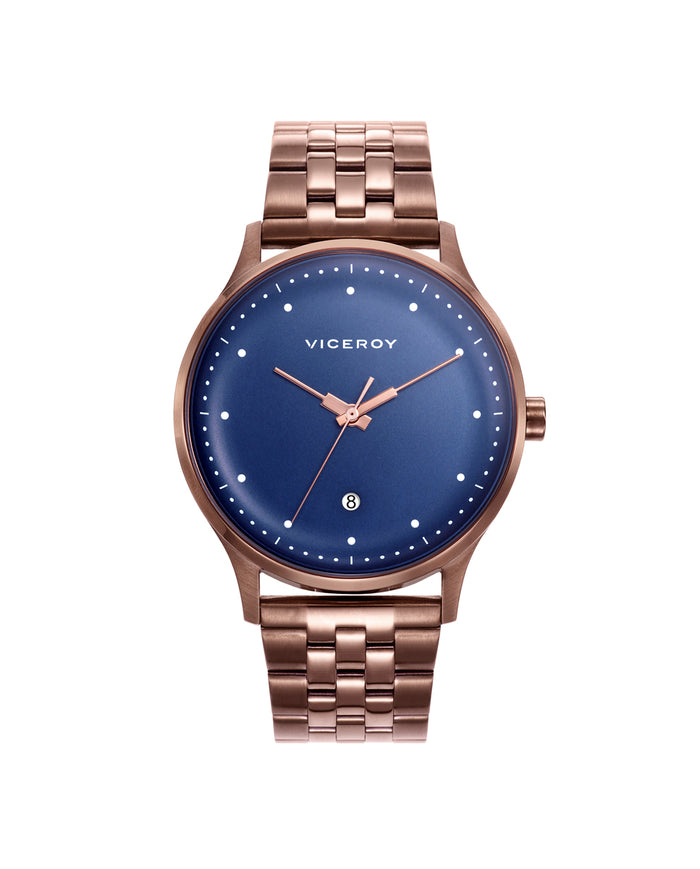 viceroy Reloj de hombre Switch 3 agujas de acero con IP marrón