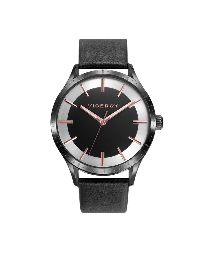 viceroy Reloj de hombre Viceroy Beat con correa de piel negra