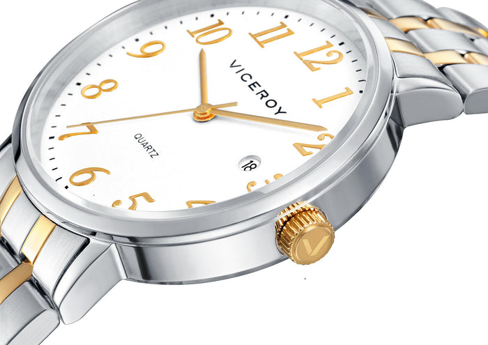 Viceroy Reloj De Hombre Viceroy Con Brazalete Bicolor Y Esfera Blanca