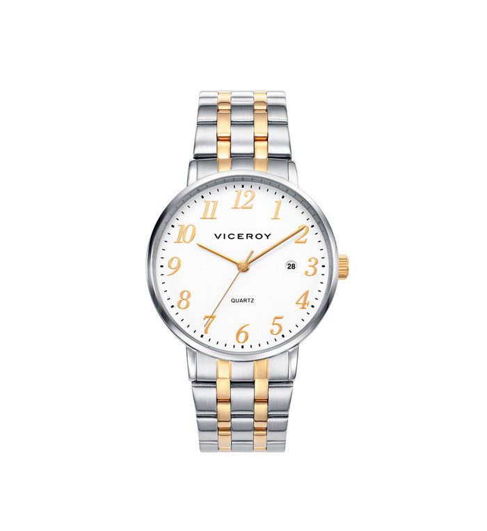 Viceroy Reloj De Hombre Viceroy Con Brazalete Bicolor Y Esfera Blanca