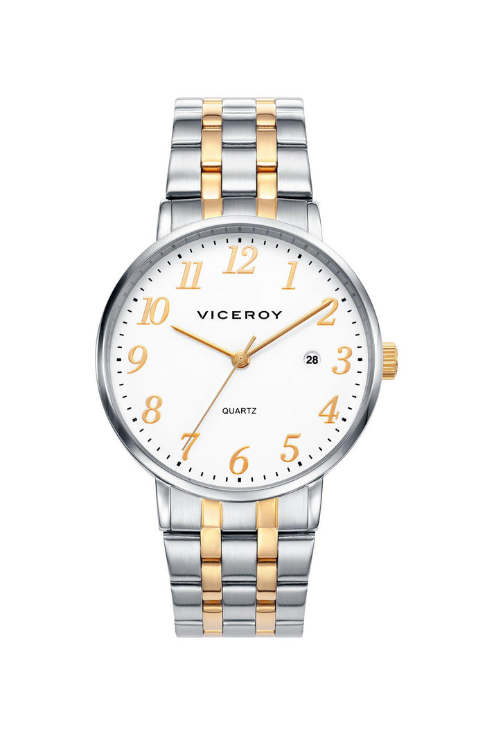 viceroy Reloj de hombre Viceroy con brazalete bicolor y esfera blanca