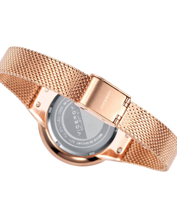 Viceroy Reloj De Mujer Air 42350-07 De Acero Con IP Rosa Y Malla Milanesa
