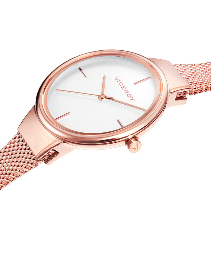 Viceroy Reloj De Mujer Air 42350-07 De Acero Con IP Rosa Y Malla Milanesa
