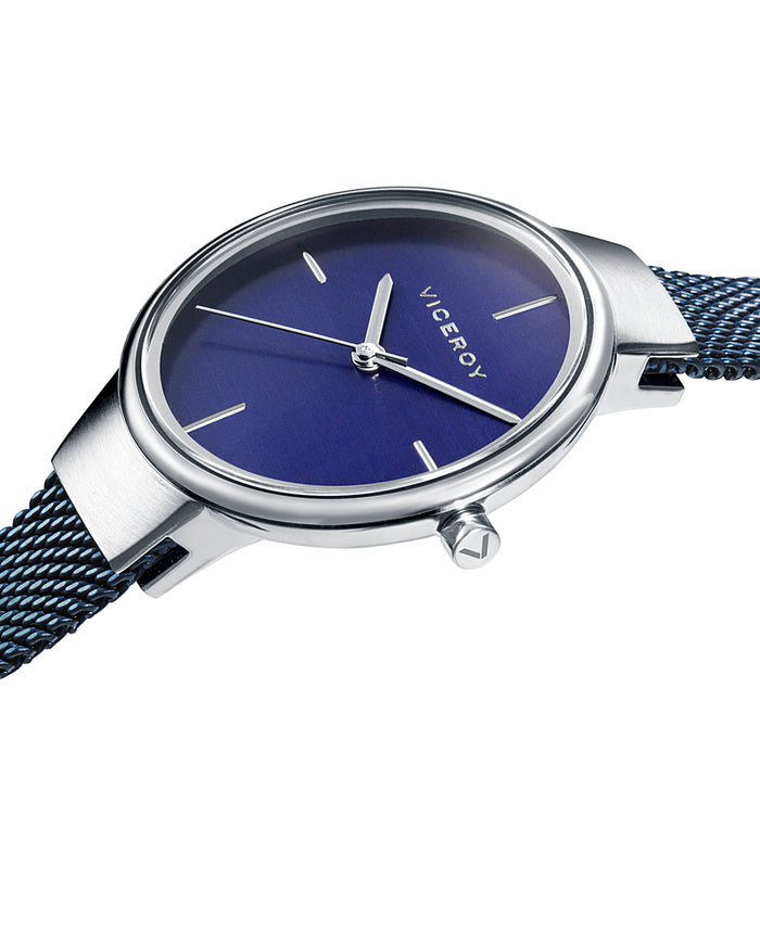 Viceroy Reloj De Mujer Air De Acero Y Malla Milanesa Con IP Azul