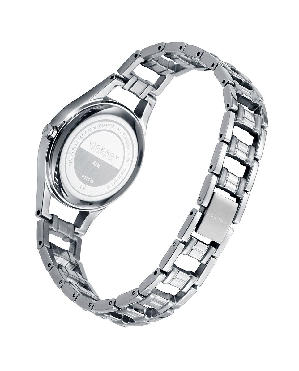 Viceroy Reloj De Mujer Air Tres Agujas De Acero Y Esfera Blanca