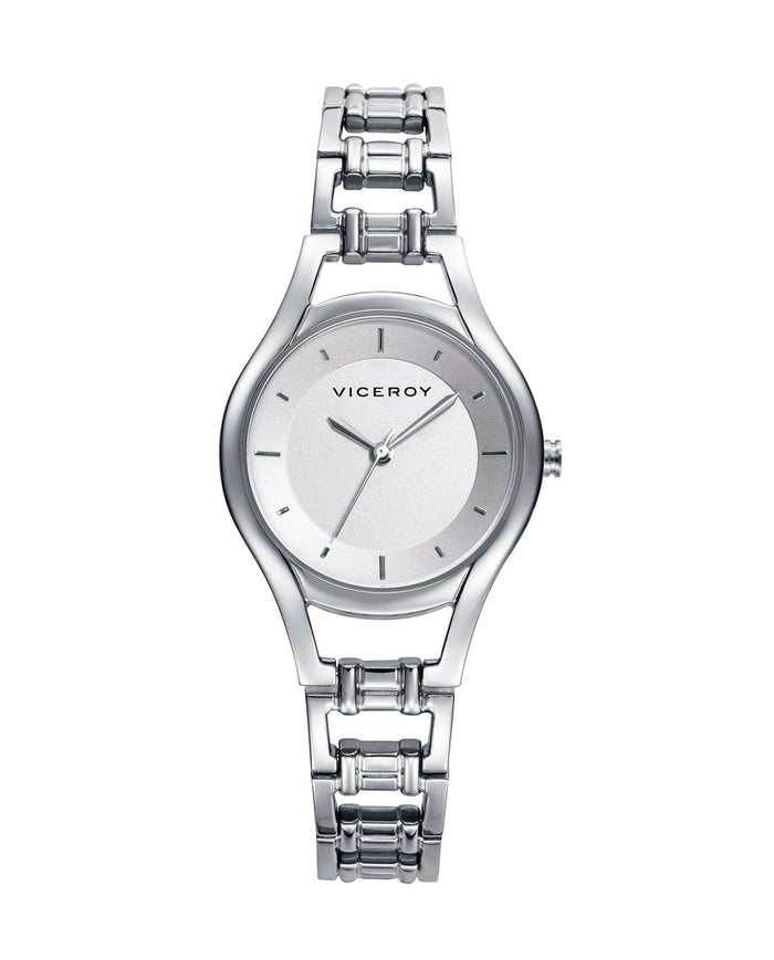 viceroy Reloj de mujer Air tres agujas de acero y esfera blanca