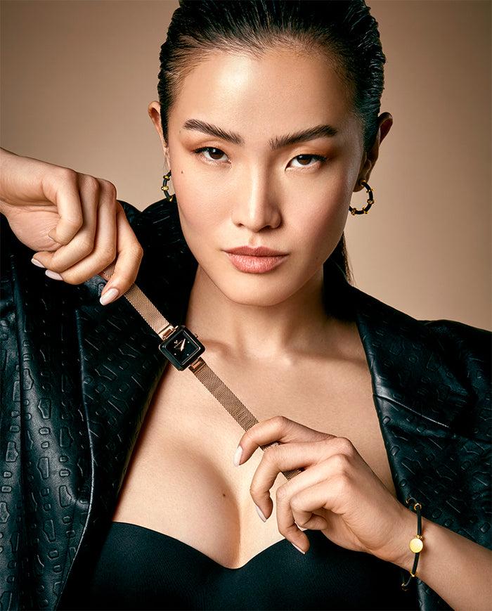 Viceroy Reloj De Mujer Cerámica Caja Y Malla Milanesa De Acero En Ip Rosa