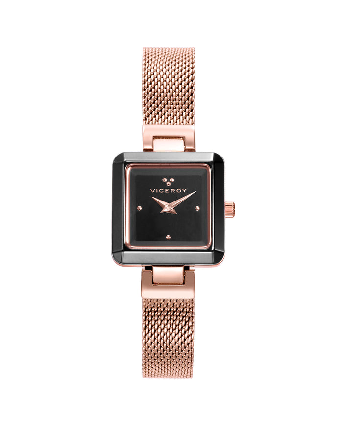 viceroy Reloj de Mujer Cerámica caja y malla milanesa de acero en Ip rosa