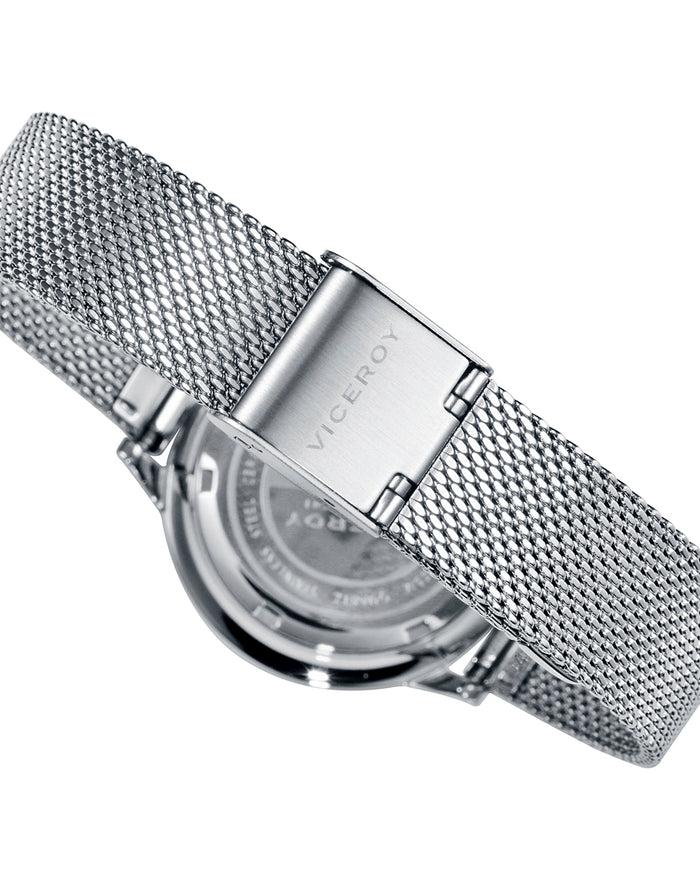 Viceroy Reloj De Mujer Cerámica De Acero En Blanco Y Malla Milanesa