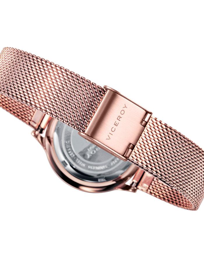 Viceroy Reloj De Mujer Cerámica De Acero En Negro Con IP Rosa