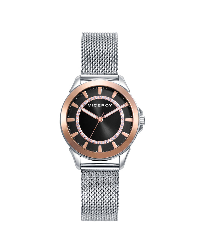 viceroy Reloj de Mujer Chic caja bicolor y malla milanesa de acero