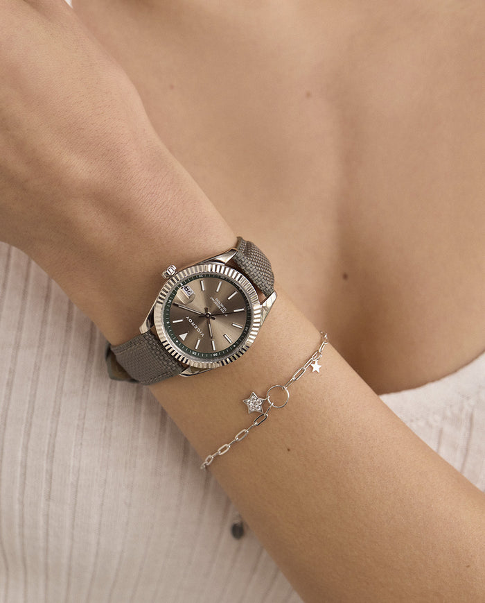 Viceroy Reloj De Mujer Chic Con Caja De Acero Y Correa De Nylon Gris