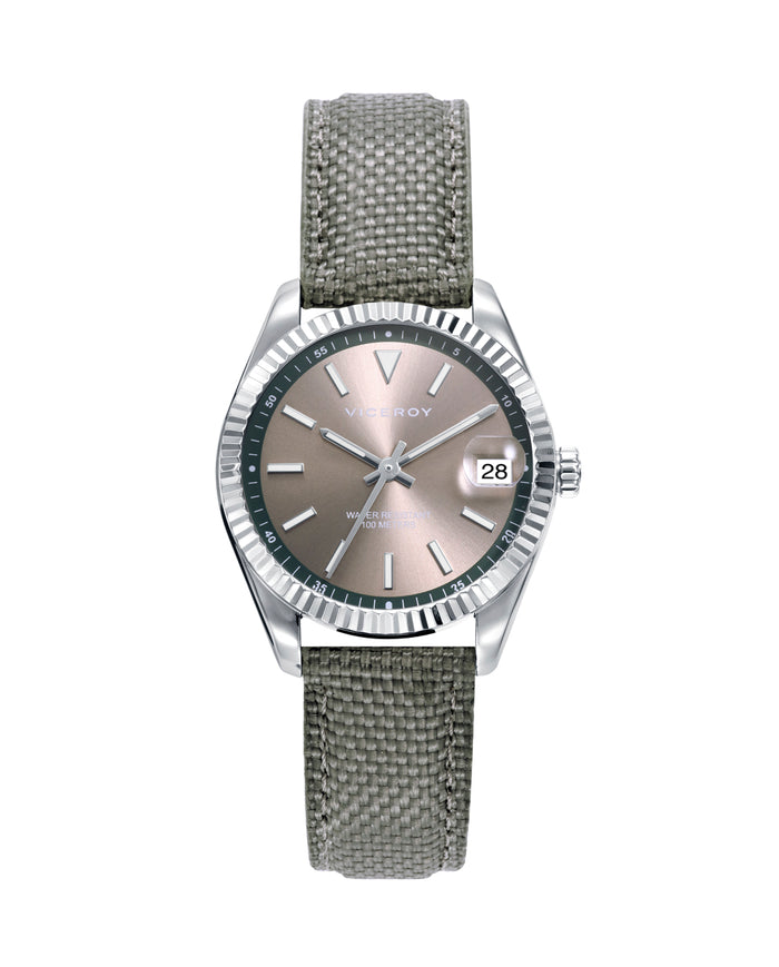 viceroy Reloj de mujer Chic con caja de acero y correa de nylon gris