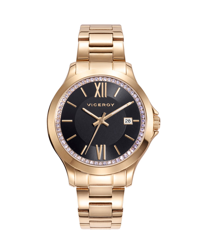 viceroy Reloj de mujer Chic con caja y brazalete de acero dorado