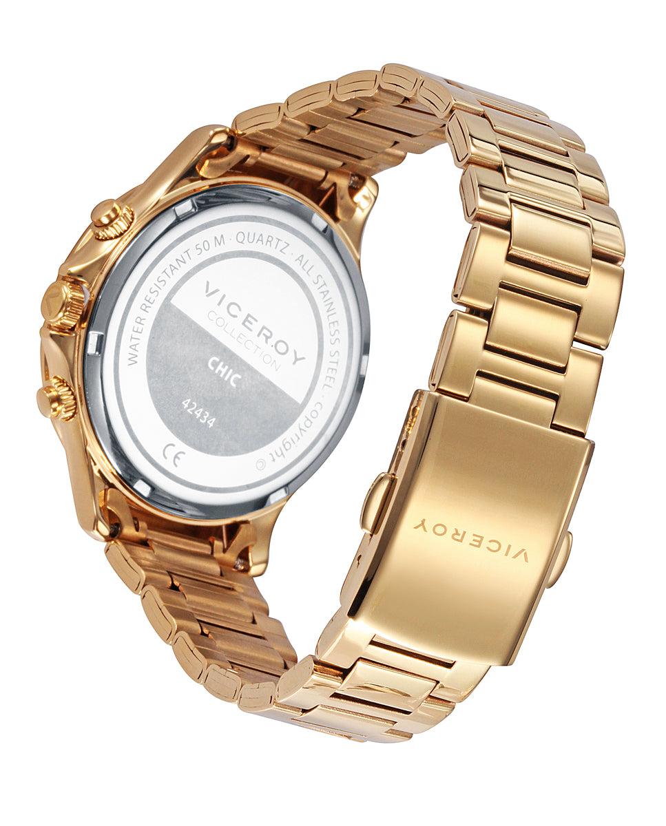 Viceroy Reloj De Mujer Chic Con Caja Y Brazalete De Acero En Ip Dorado