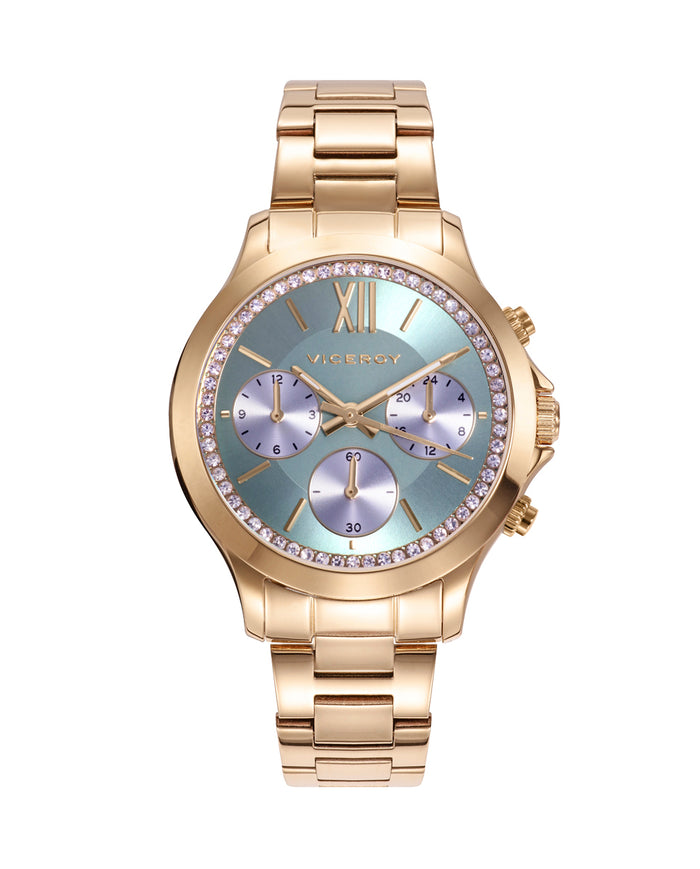 viceroy Reloj de mujer Chic con caja y brazalete de acero en Ip dorado
