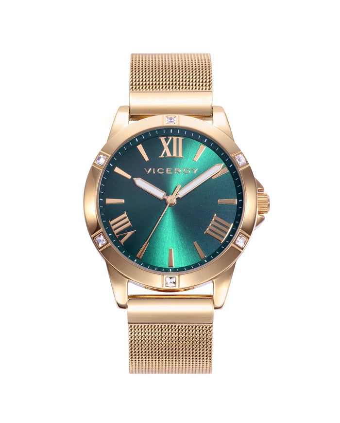 viceroy Reloj de mujer Chic con caja y brazalete de acero dorado
