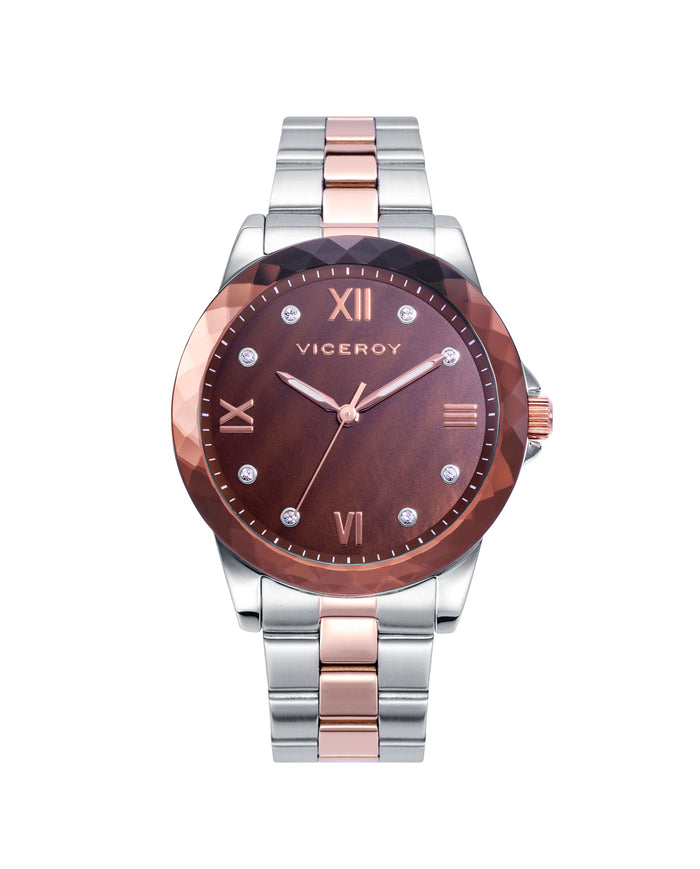viceroy Reloj de mujer Chic con caja y brazalete de acero bicolor