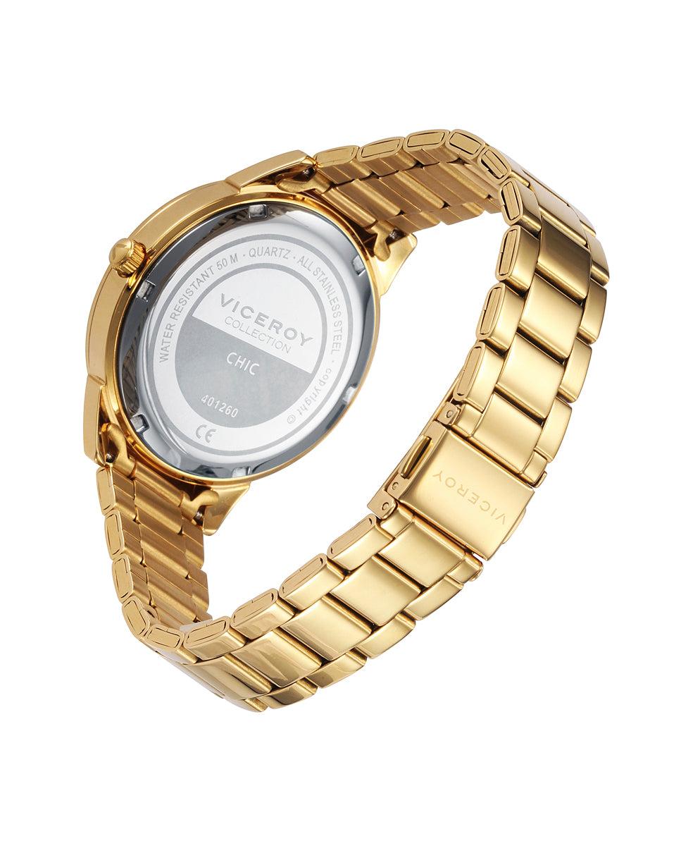 Viceroy Reloj De Mujer Chic De Acero Con Esfera Madreperla Blanca Y Correa IP Dorado