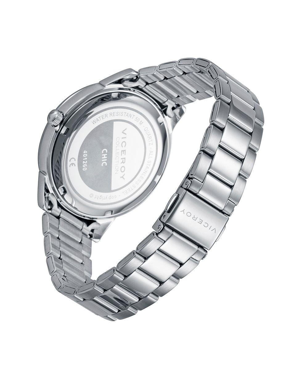 Viceroy Reloj De Mujer Chic De Acero Con Esfera Madreperla Negra