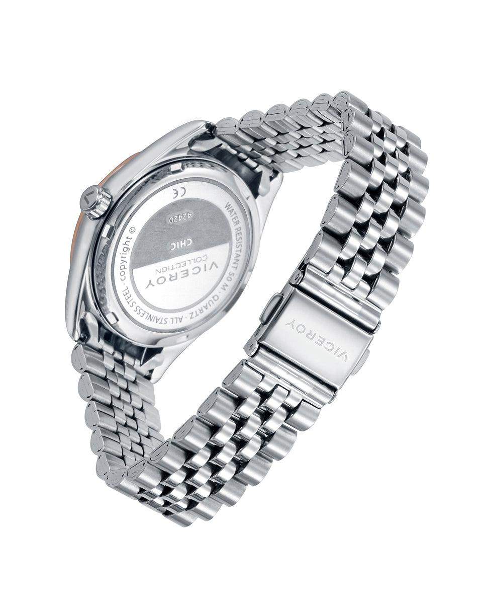 Viceroy Reloj De Mujer Chic De Acero Con Esfera Verde Y Bisel IP Rosa