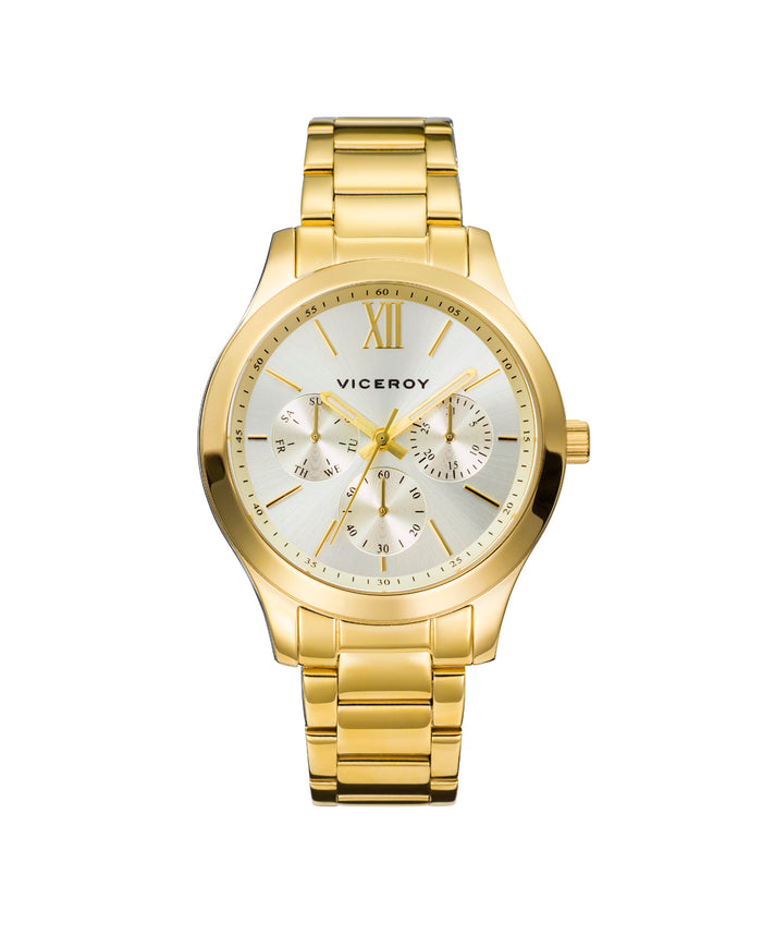 viceroy Reloj de mujer Chic multifunción de acero con IP dorado