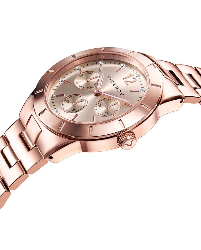 Viceroy Reloj De Mujer Chic Multifunción De Acero Con IP Rosa