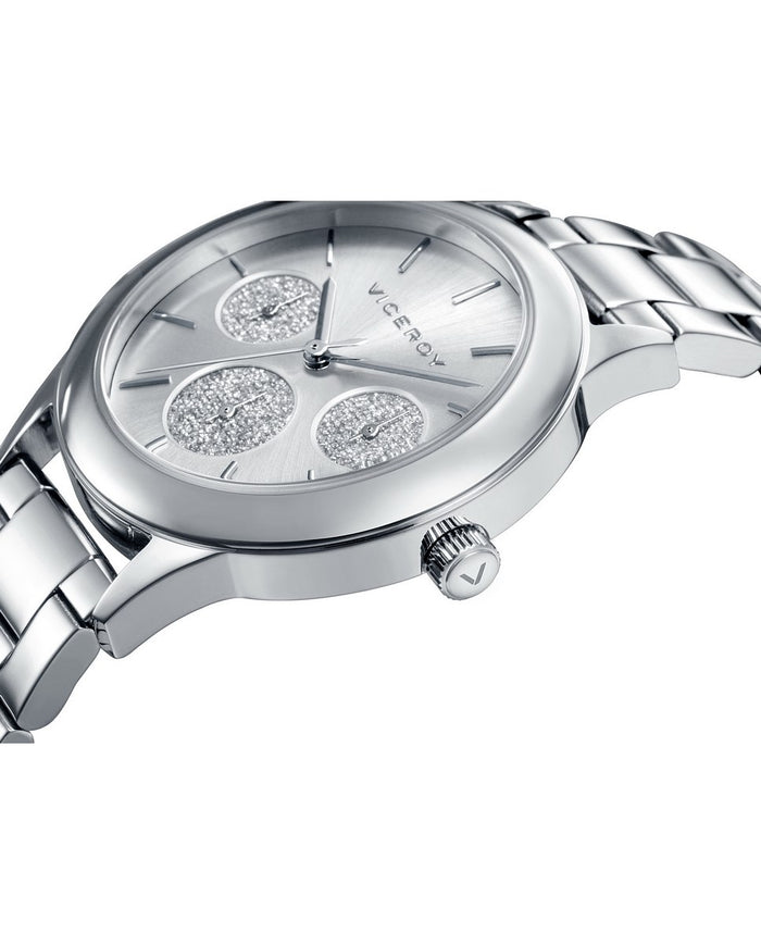 Viceroy Reloj De Mujer Chic Multifunción De Acero Y Esfera Plateada