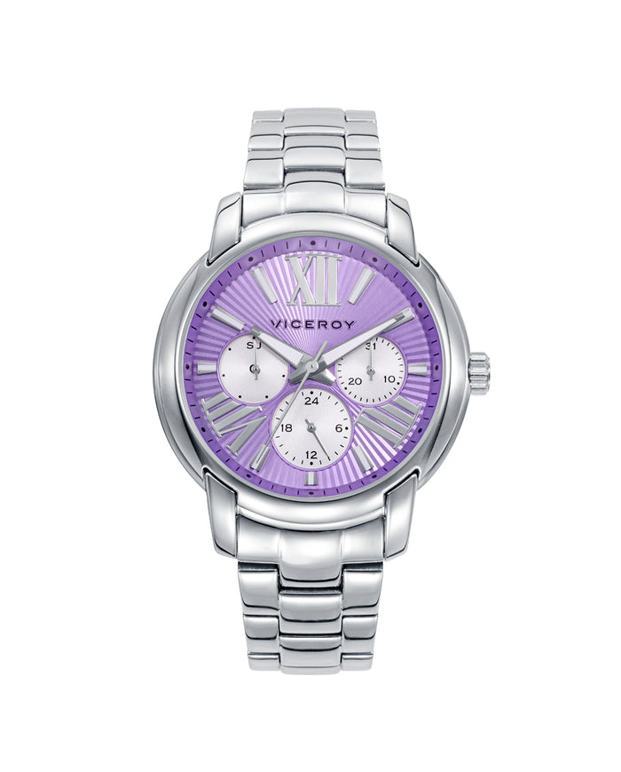 viceroy Reloj de mujer colección CHIC multifunción de acero con esfera lila