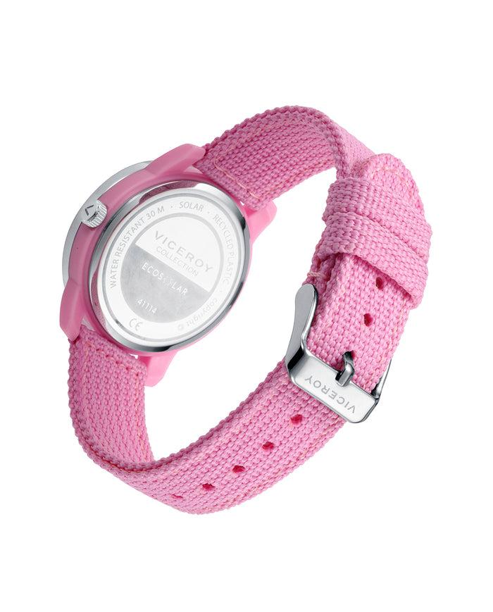 Viceroy Reloj De Mujer Ecosolar Con Caja De Plástico Reciclado Y Correa Rosa De Nylon
