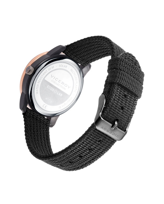 Viceroy Reloj De Mujer Ecosolar Con Caja De Plástico Reciclado Y Correa Negra De Nylon