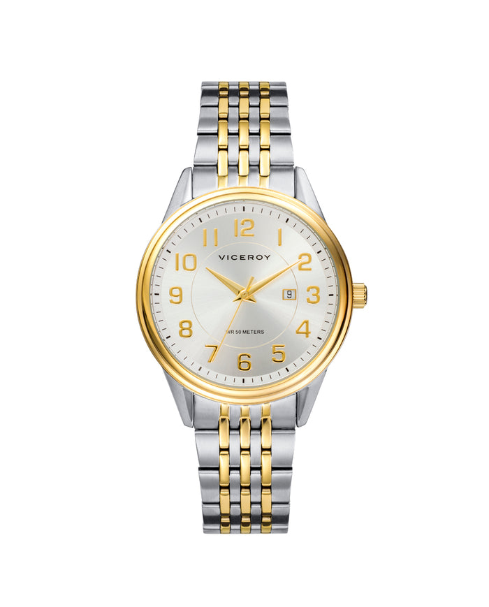 viceroy Reloj de mujer Grand 3 agujas de acero con IP dorado