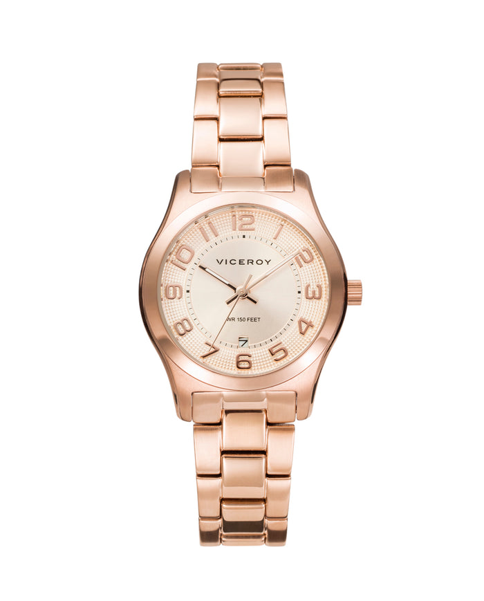viceroy Reloj de mujer Grand 3 agujas de acero IP rosado