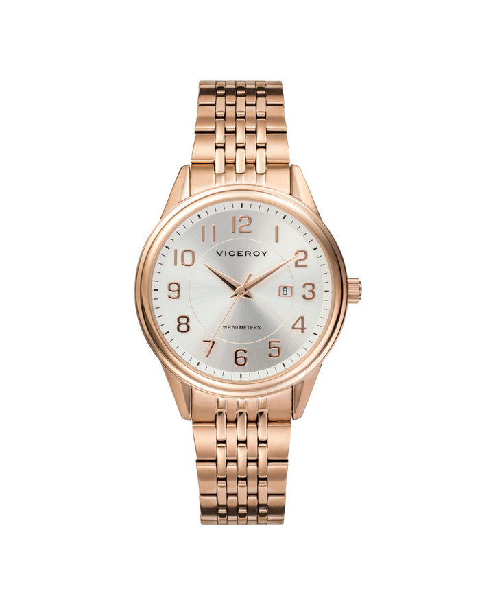 viceroy Reloj de mujer Grand 3 agujas de acero IP rosado