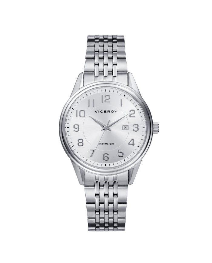 viceroy Reloj de mujer Grand 3 agujas de acero y esfera blanca