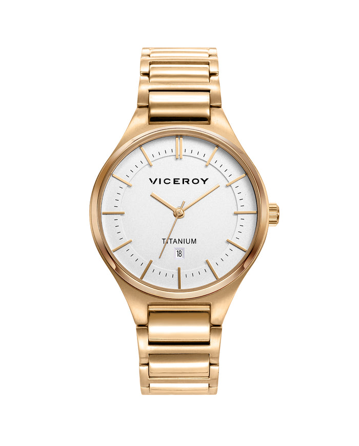 viceroy Reloj de mujer Grand 3 agujas de titanio IP dorado