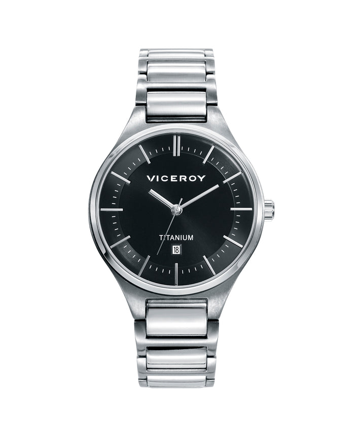 viceroy Reloj de mujer Grand 3 agujas de titanio y esfera negra