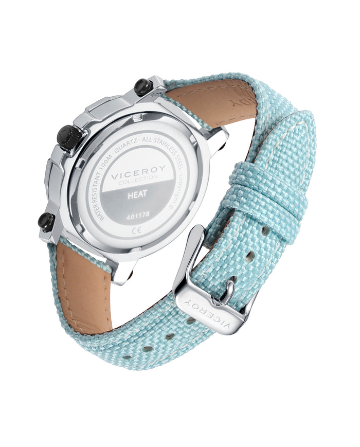 Viceroy Reloj De Mujer Heat Con Caja De Acero Y Correa De Nylon Azul