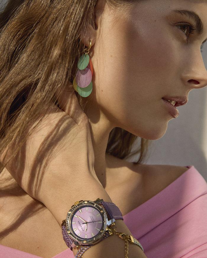 Viceroy Reloj De Mujer Heat Con Caja De Acero Y Correa De Nylon Morado