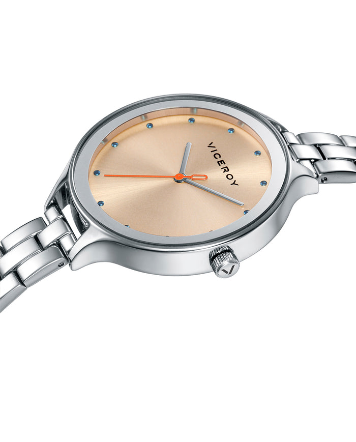 Viceroy Reloj De Mujer Kiss 3 Agujas De Acero Y Esfera Rosa
