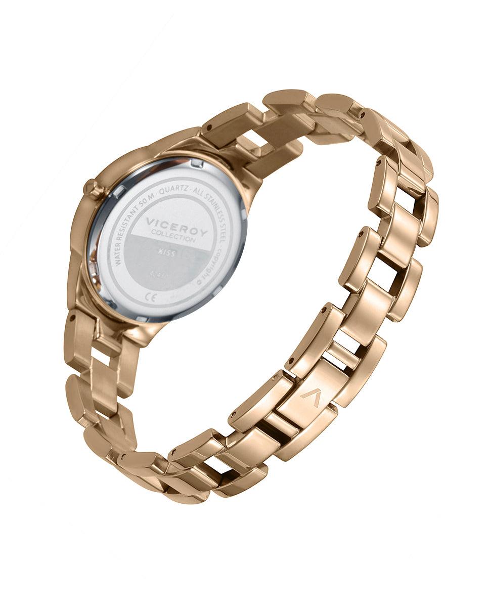 Viceroy Reloj De Mujer Kiss Con Caja Y Brazalete De Acero Dorado