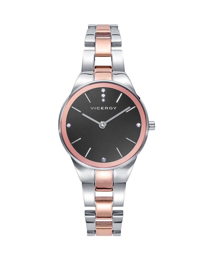 viceroy Reloj de mujer kiss con caja y brazalete de acero bicolor