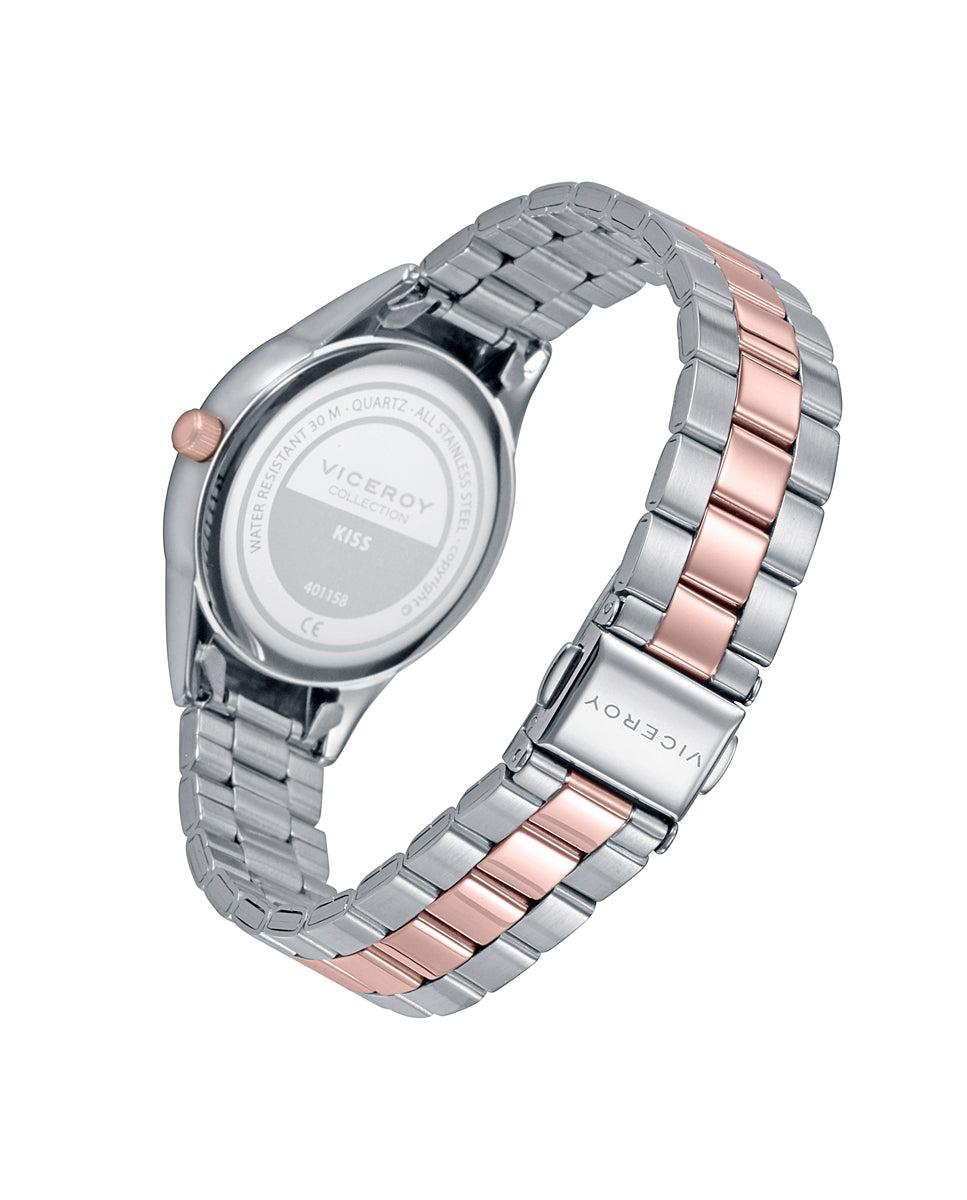 Viceroy Reloj De Mujer Kiss Con Caja Y Brazalete De Acero Bicolor