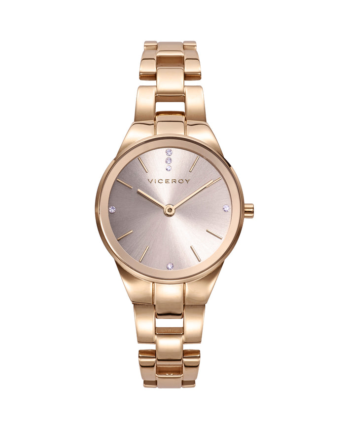viceroy Reloj de mujer Kiss con caja y brazalete de acero dorado