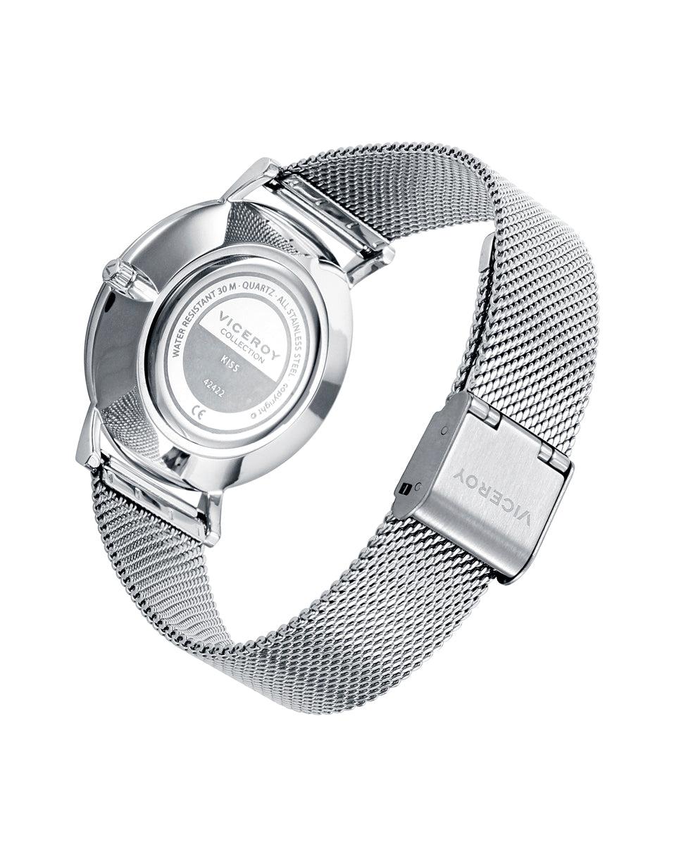 Viceroy Reloj De Mujer Kiss De Acero Con Esfera Blanca E índices De Colores