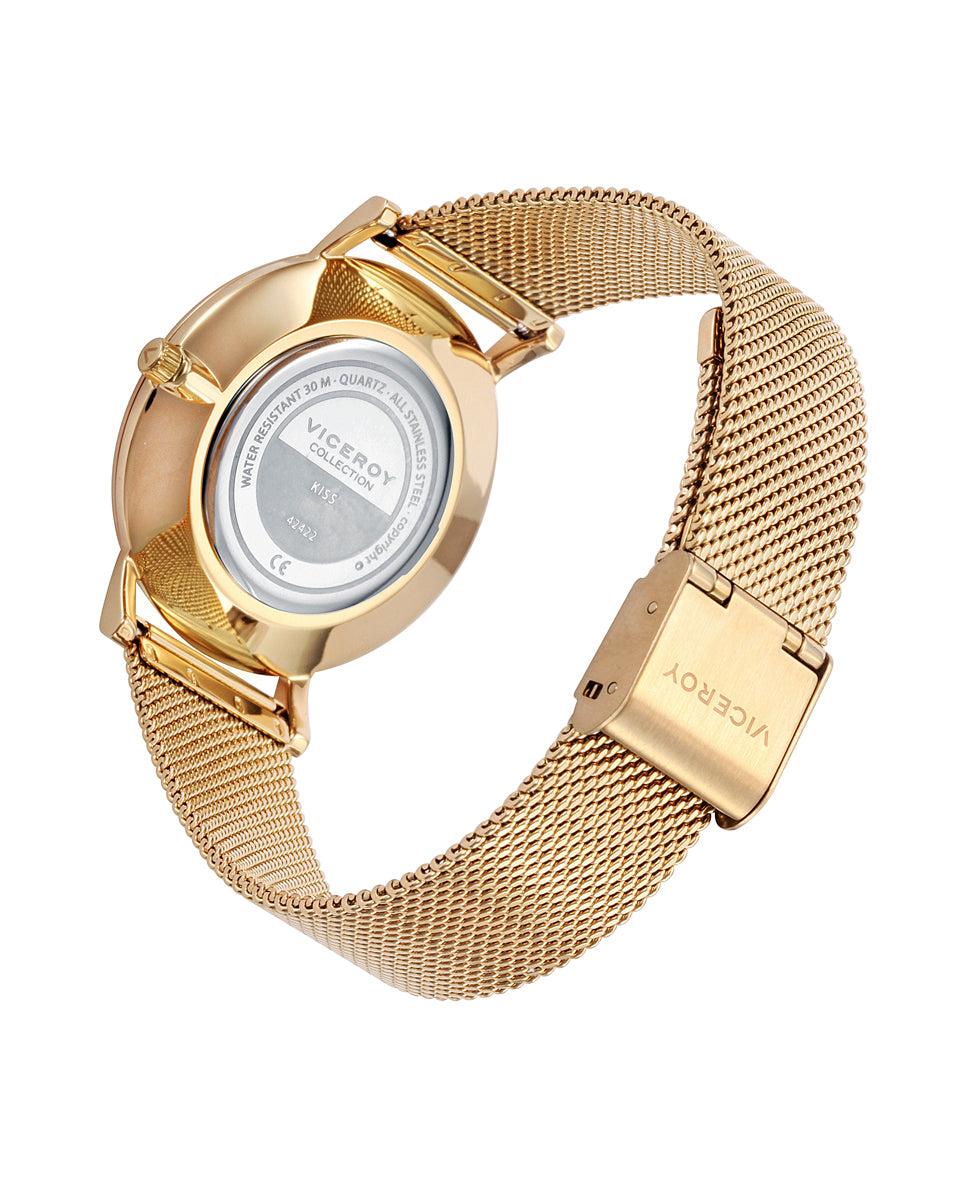 Viceroy Reloj De Mujer Kiss De Acero Con Esfera Dorada E índices De Colores