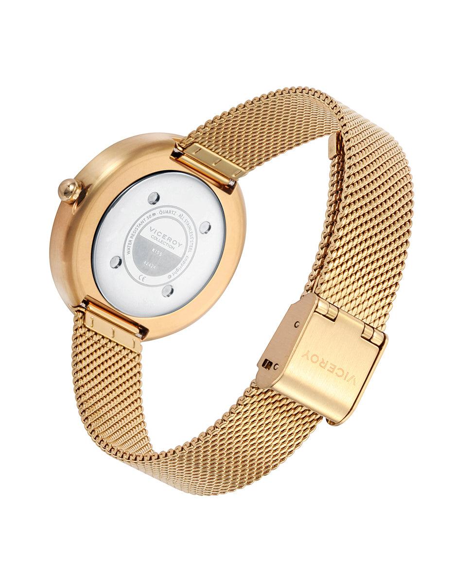 Viceroy Reloj De Mujer Kiss De Acero Con Esfera Verde Y Malla IP Dorado