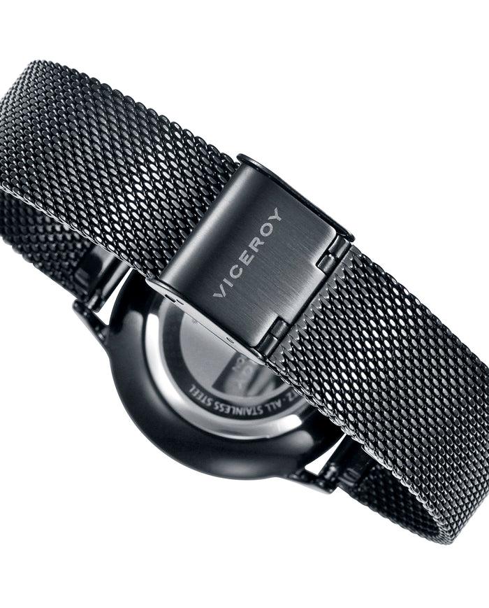 Viceroy Reloj De Mujer Kiss De Acero IP Negro Y Malla Milanesa
