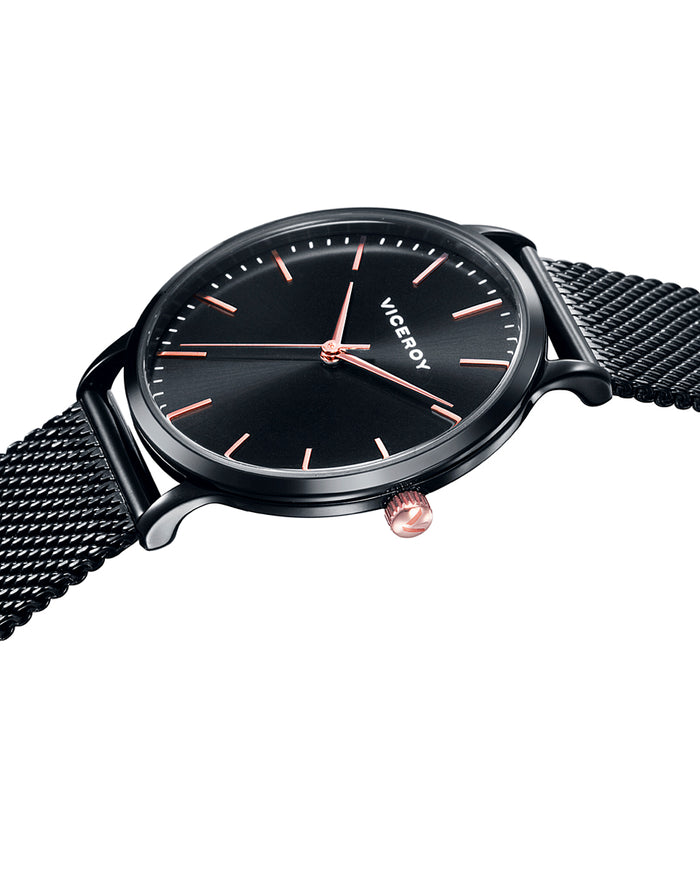 Viceroy Reloj De Mujer Kiss De Acero IP Negro Y Malla Milanesa