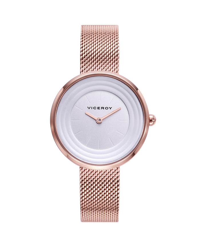 viceroy Reloj de mujer Kiss de acero IP Rosa con esfera blanca